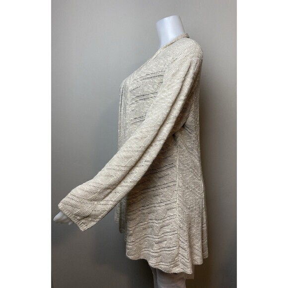 F. Eileen Fisher Cardigan 3X Crochet Sweater Linen Multicolor Long Sleeve - Picture 4 of 7